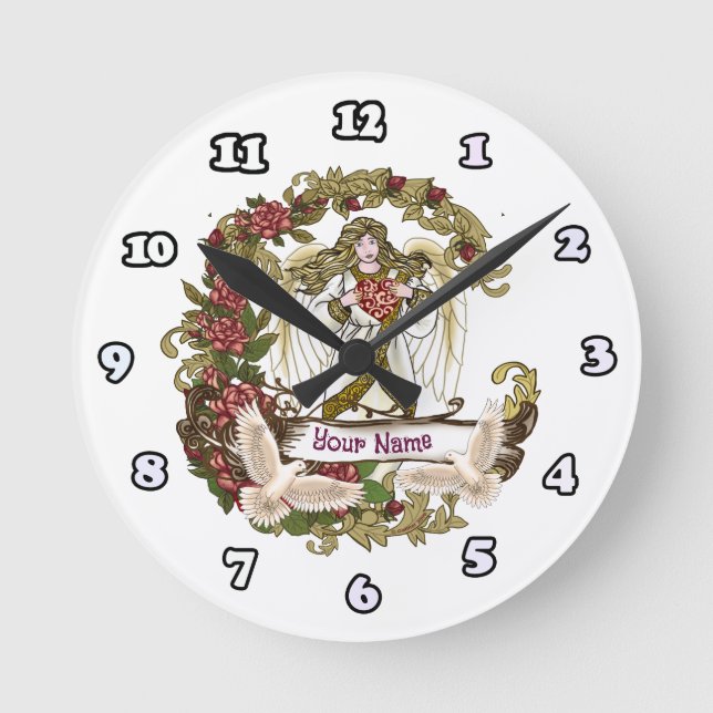 Horloge Ronde Angel rose (Recto)