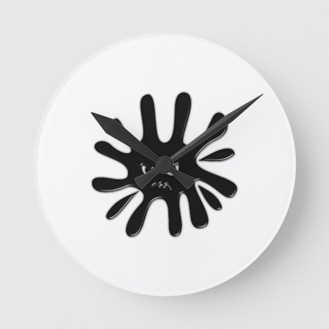 Horloge Ronde Angry Black Paint Splatter (Recto)