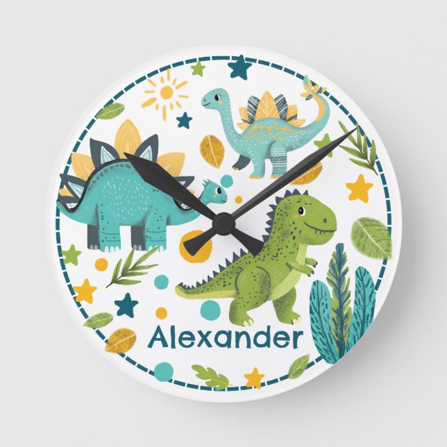 Horloge Ronde Animal Jurassique T Rex Dinosaur (Recto)