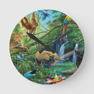 Horloge Ronde Animals living together throw pillow