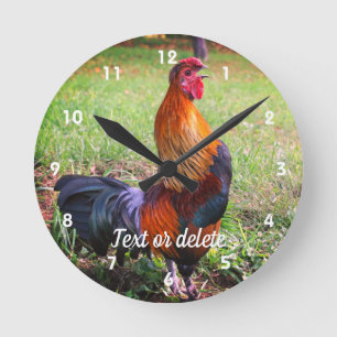 Horloge Ronde Animaux de ferme de croisière de coq Personnalisé