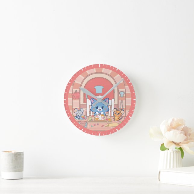 Horloge Ronde Anime Tom, Jerry et boulangerie Tuffy (Maison)