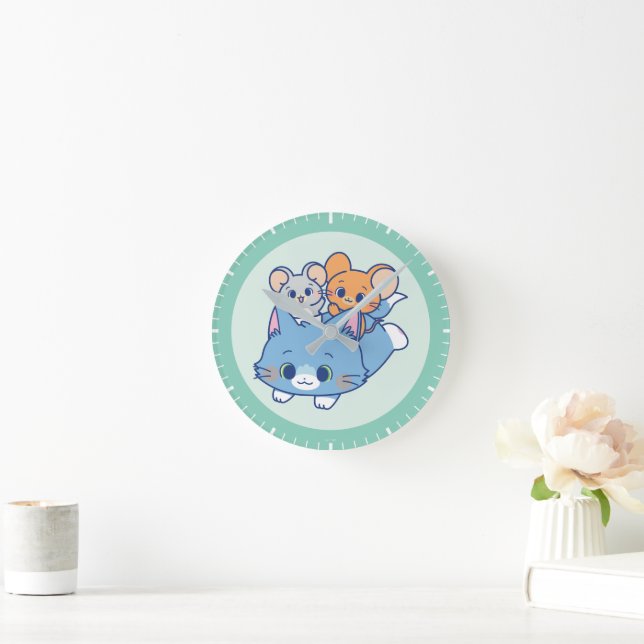 Horloge Ronde Anime Tom, Jerry et Tuffy (Maison)