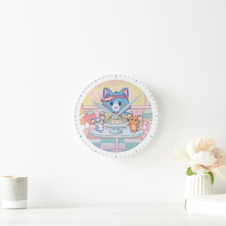 Horloge Ronde Anime Tom, Jerry et Tuffy Dessert Parlor