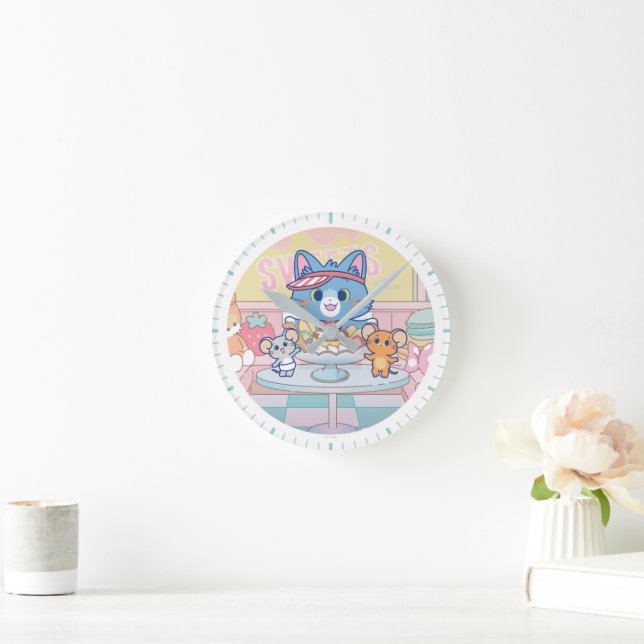 Horloge Ronde Anime Tom, Jerry et Tuffy Dessert Parlor (Maison)