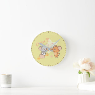 Horloge Ronde Anime Tuffy et Jerry Cheese au fromage