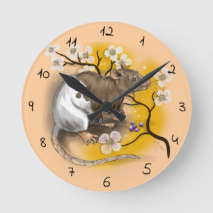 Horloge Ronde Année chinoise de zodiaque du rat