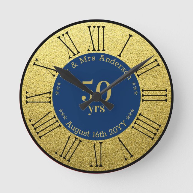 Horloge Ronde Anniversaire mariage / Retraite personnalisée (Recto)