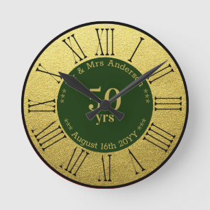 Horloge Ronde Anniversaire mariage / Retraite personnalisée