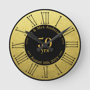 Horloge Ronde Anniversaire mariage / Retraite personnalisée