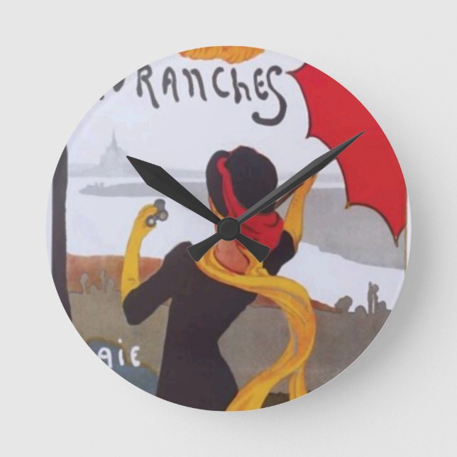 Horloge Ronde Annonce vintage Voyage Français 1910 (Recto)