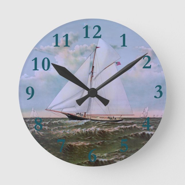 Horloge Ronde Antique voilier Slot Yacht Voilier Ocean (Recto)