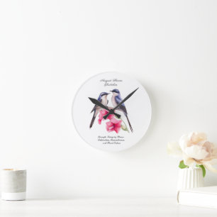 Horloge Ronde Août Mois de naissance Gladiolus à fleurs avec ois