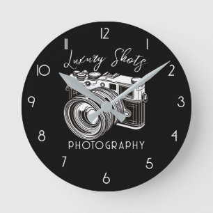 Horloge Ronde Appareil photo reflex numérique noir Photographe P