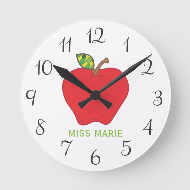 Horloge Ronde Apple | Teacher Clock (Recto)