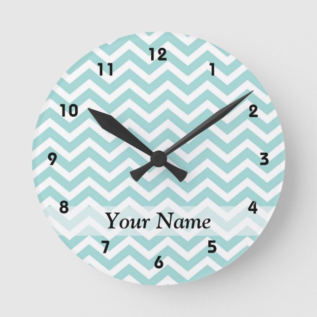 Horloge Ronde Aqua chevron (Recto)