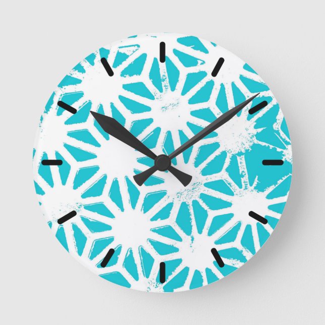 Horloge Ronde Aqua geometric pattern (Recto)