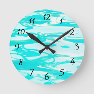 Horloge Ronde Aqua Green Pool Water Abstract