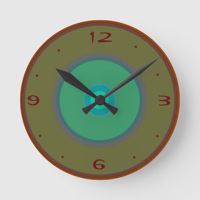 Horloge Ronde Aqua, Red, Moss Green >Plain WallClocks (Recto)