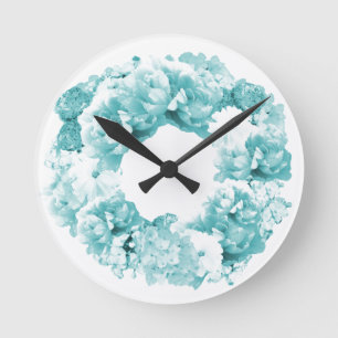 Horloge Ronde Aqua wreath Flower Clock