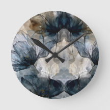 Aquarelle Abstraite Florale Bleue Élégante