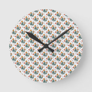 Horloge Ronde Aquarelle florale