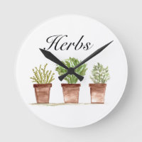 Aquarelle Herbes Thyme Rosemary persil Plante Pot