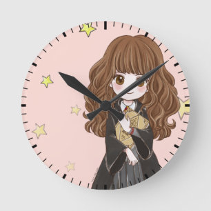 Horloge Ronde Aquarelle magique Hermione Granger