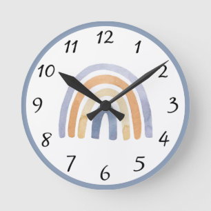 Horloge Ronde Aquarelle Rainbows personnalisée