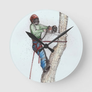 Horloge Ronde Arboriste Tree Surgeon