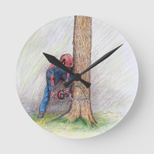 Horloge Ronde Arboriste Tree Surgeon (Recto)