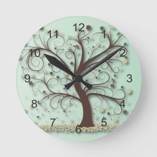 Horloge Ronde Arbre avec les branches de tourbillonnement