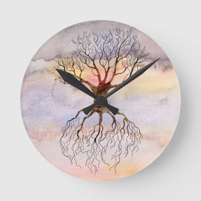 Horloge Ronde Arbre contre le ciel (Recto)