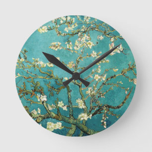 Horloge Ronde Arbre d'amande de floraison Van Gogh floral