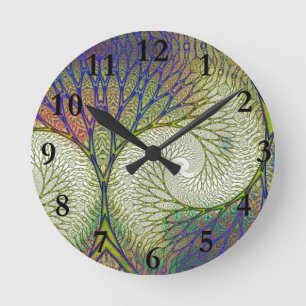 Horloge Ronde Arbre de fractale d'automne