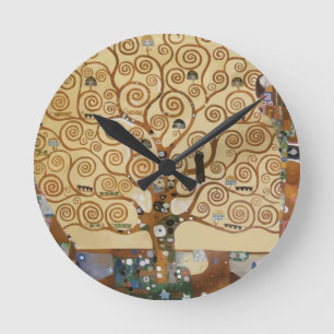 Horloge Ronde Arbre de Gustav Klimt de la vie