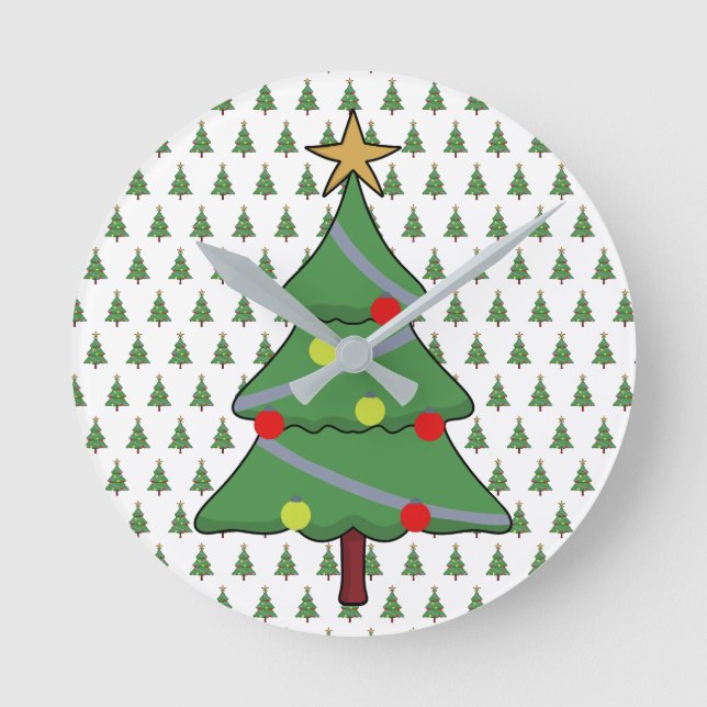 Horloge Ronde Arbre de Noël adorable (Recto)