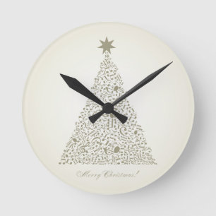 Horloge Ronde Arbre de Noël musical