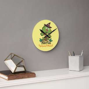 Horloge Ronde Arbre de sorcières Halloween personnalisable