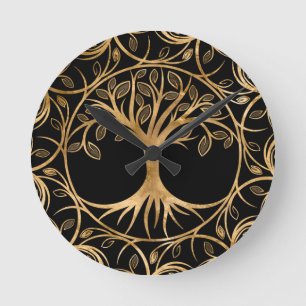 Horloge Ronde Arbre de vie - cadre Yggdrasil Mandala