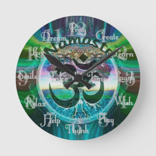 Horloge Ronde Arbre de vie Namaste