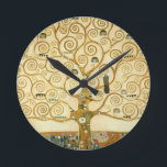 Horloge Ronde Arbre de Vie par Gustav Klimt<br><div class="desc">Belle peinture "Arbre de Vie" par Gustav Klimt,  1909.</div>