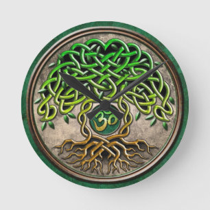 Horloge Ronde Arbre de yoga de la vie
