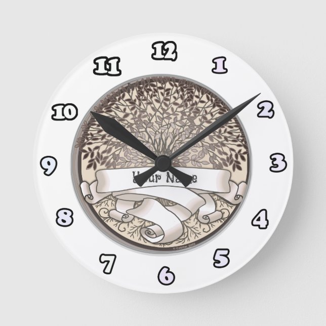 Horloge Ronde Arbre généalogique de la famille Crimson Nom de fa (Recto)