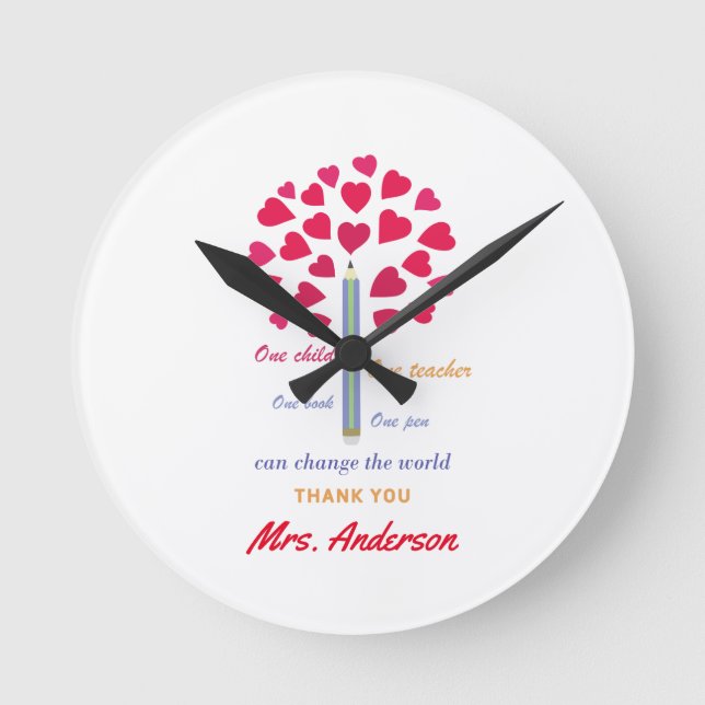 Horloge Ronde Arbre grand crayon / Appréciation de l'enseignant (Recto)