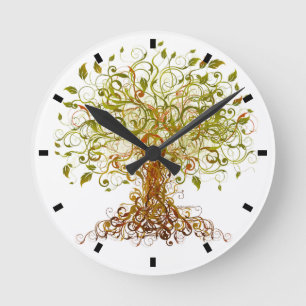 Horloge Ronde Arbre moderniste coloré