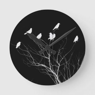 Horloge Ronde Arbre Noir Et Blanc