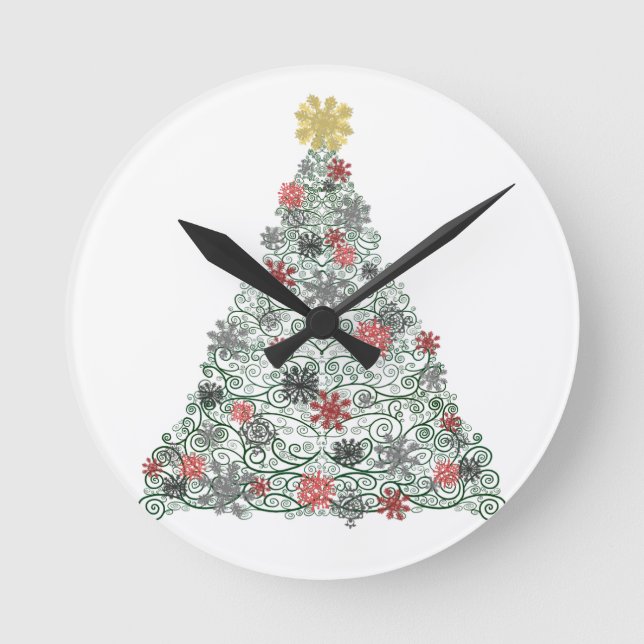 Horloge Ronde Arbre tourbillonnant décoré (Recto)