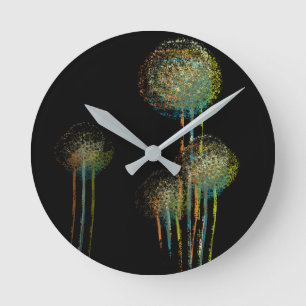 Horloge Ronde Arbres à fleurs d'été Abstraits #2