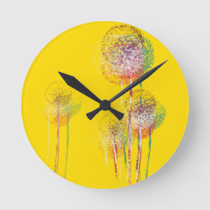 Horloge Ronde Arbres à fleurs d'été Abstraits #2